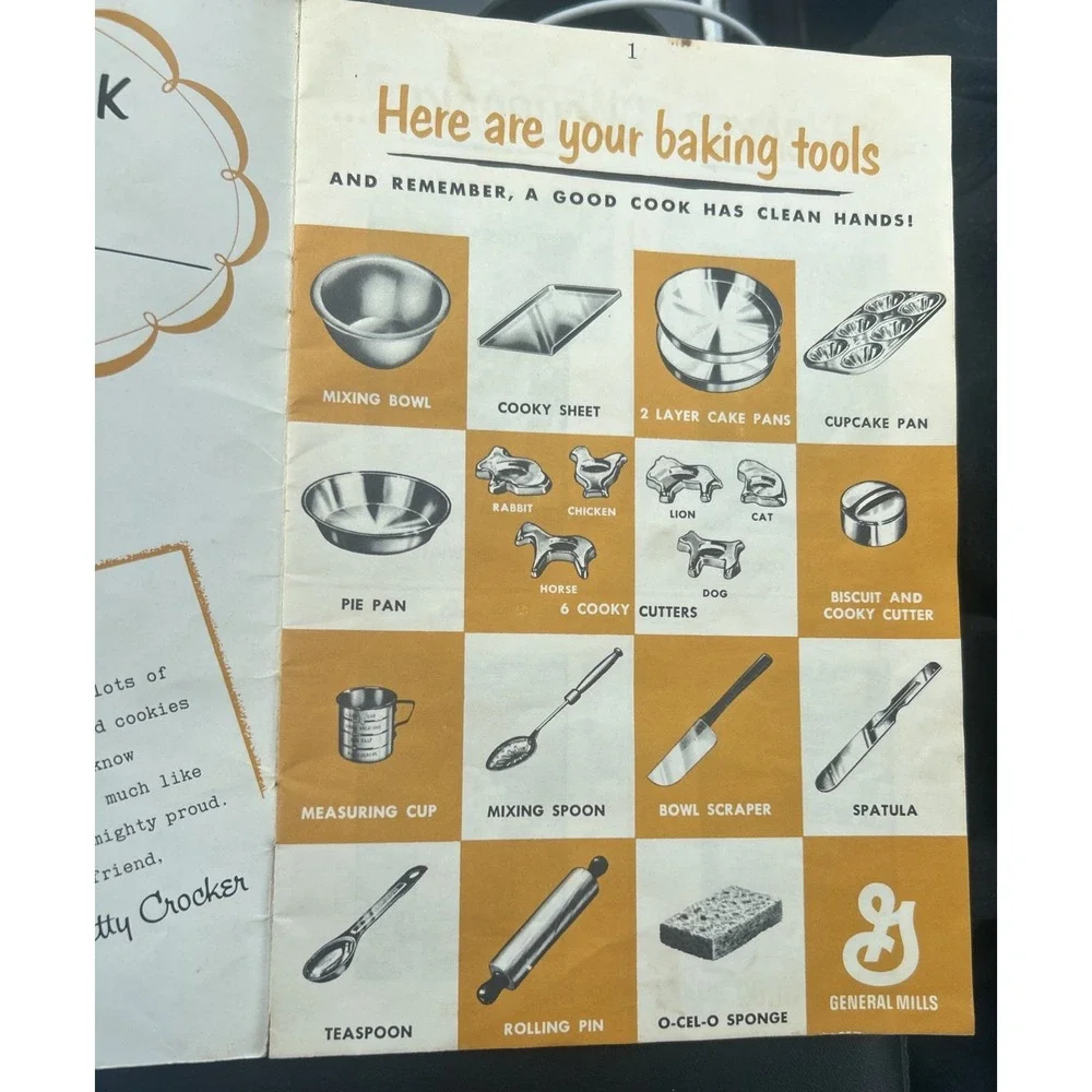 Betty Crocker 1953 Jr Baking Kit Items With Extras Vintage *not A Complete Kit